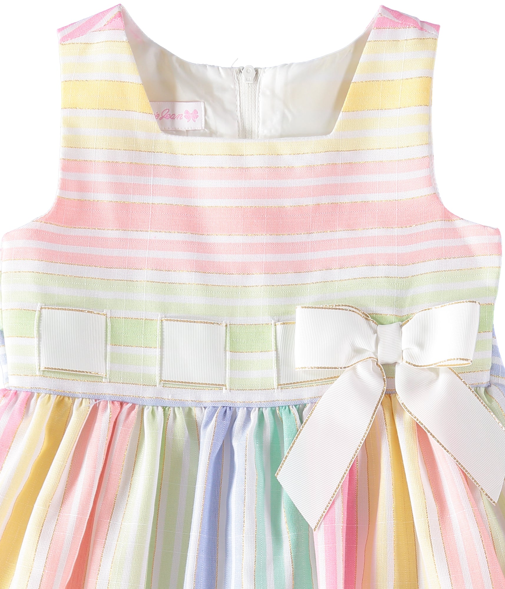 Bonnie Jean Girls 0-9 Months Stripe Bow Linen Dress