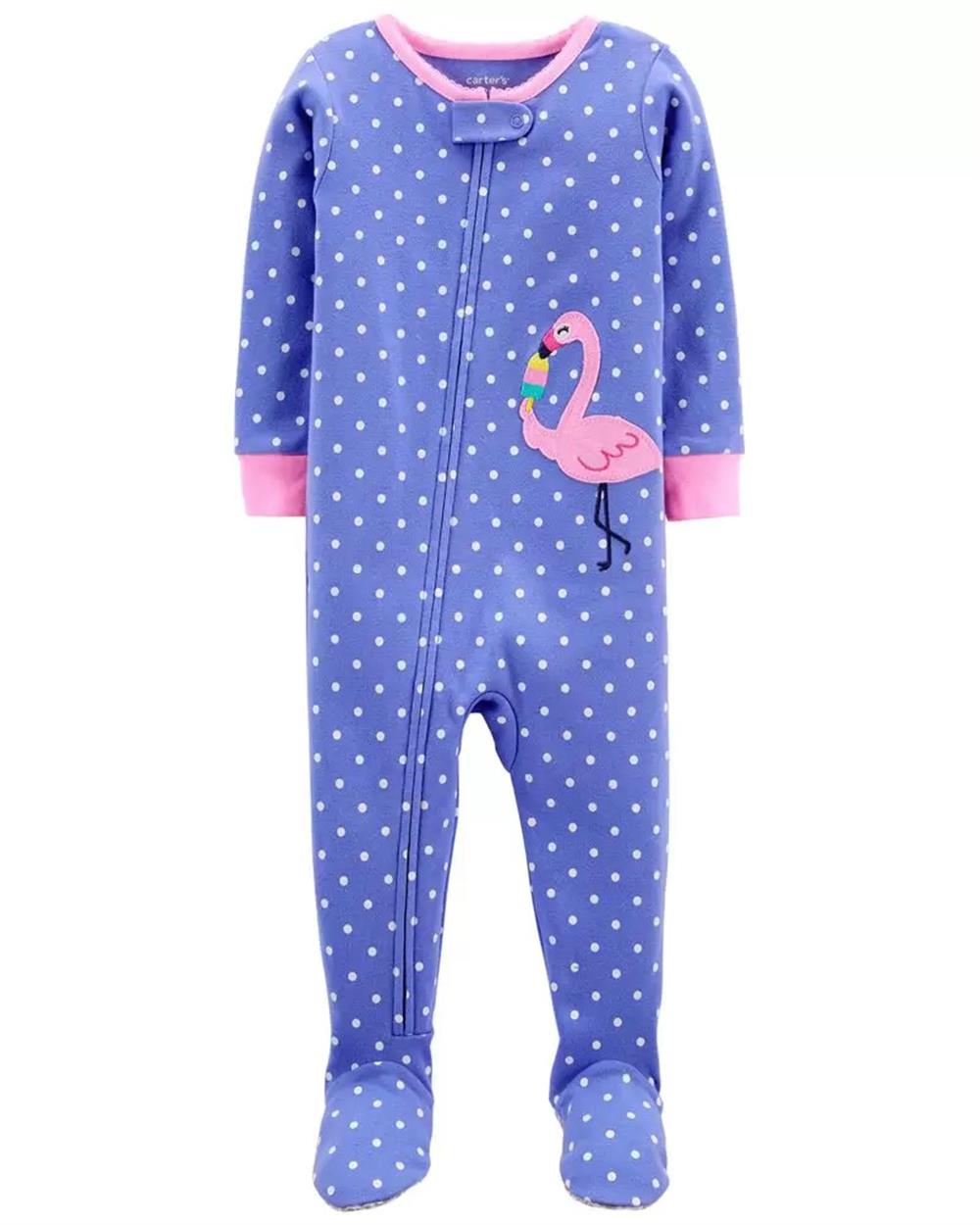 Carters Girls 2T-4T 1-Piece Flamingo 100% Snug Fit Cotton Footie PJs