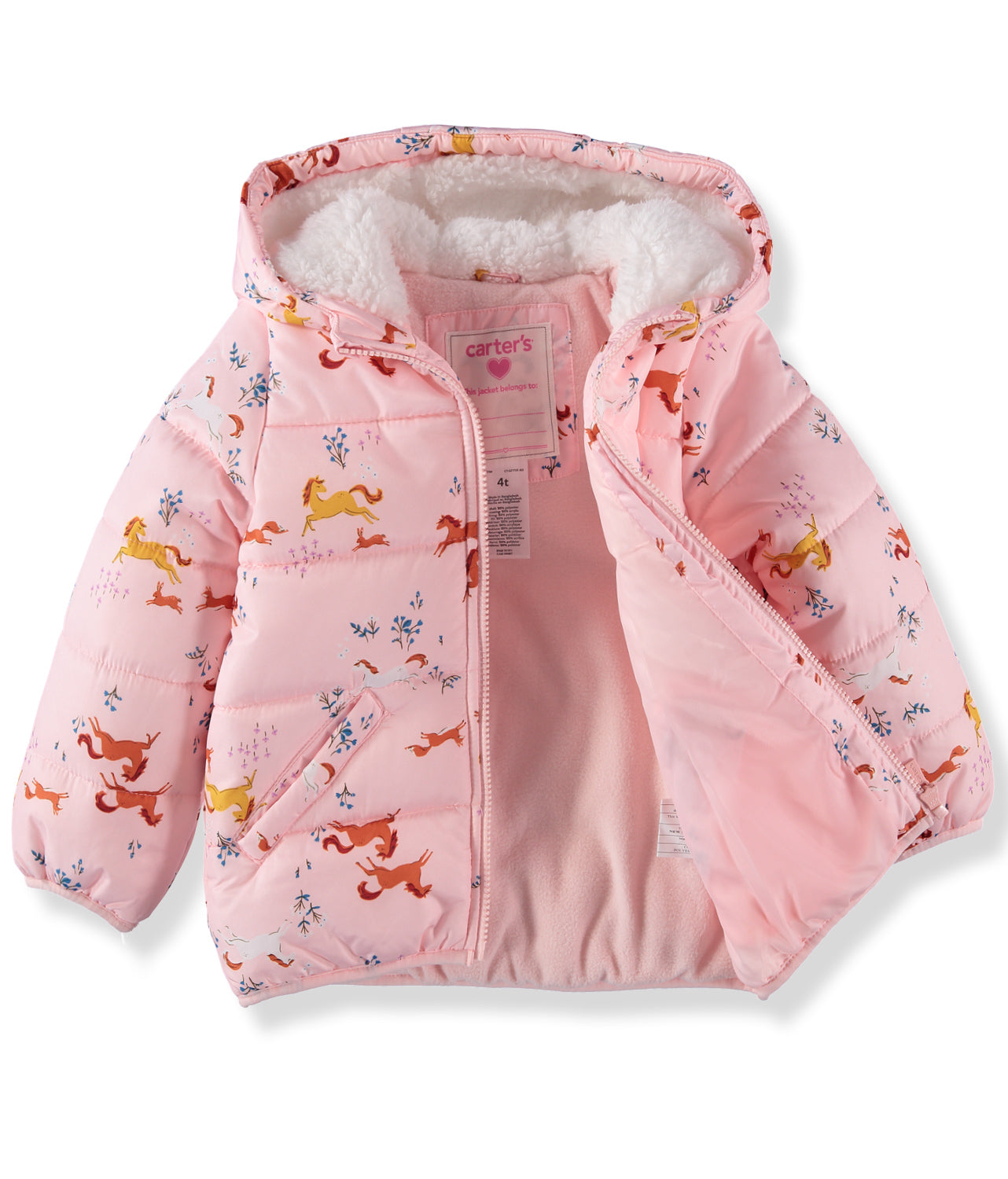 Carters Girls 12-24 Months Floral Puffer Jacket