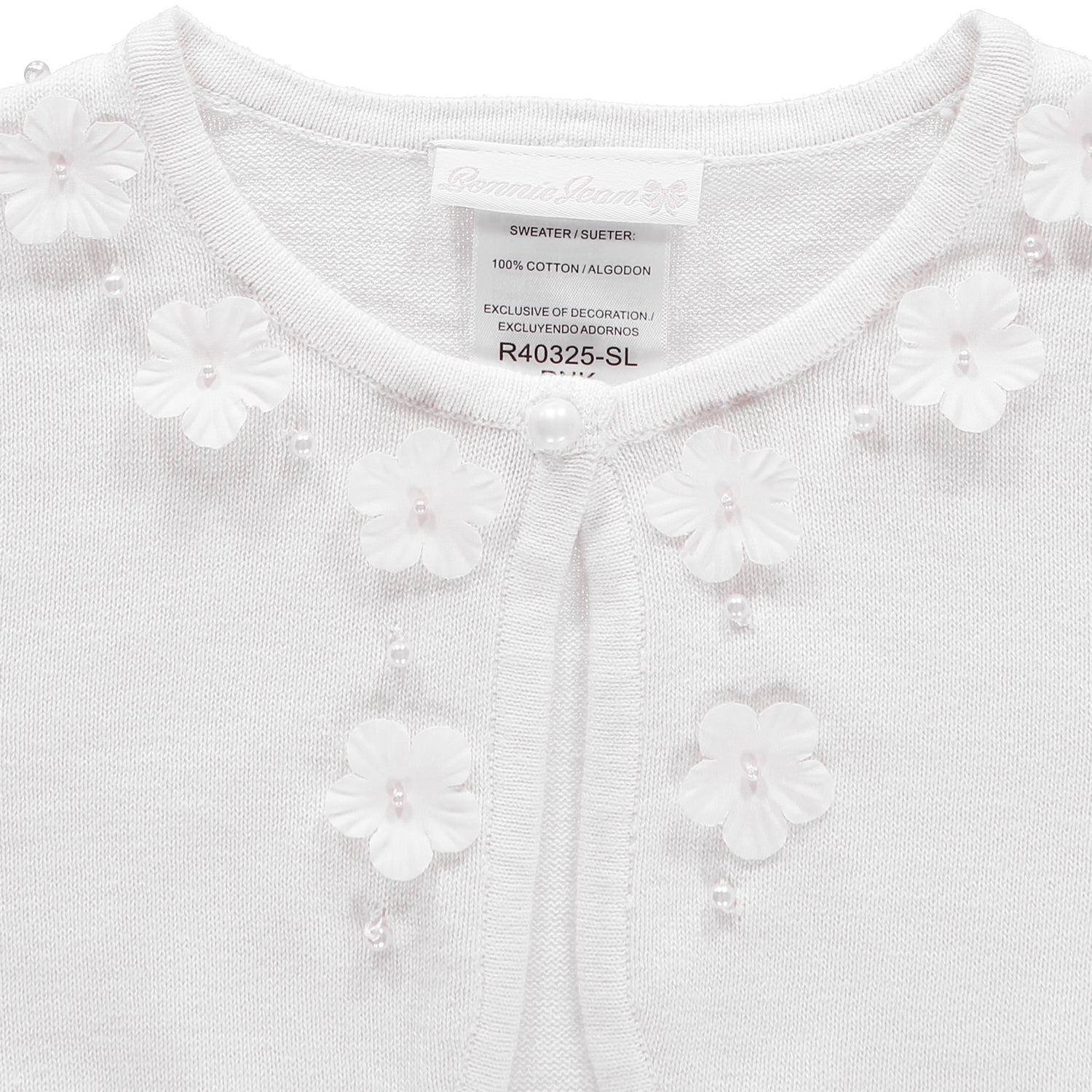 Bonnie Jean Girls 4-6X Pearl Flower Sweater