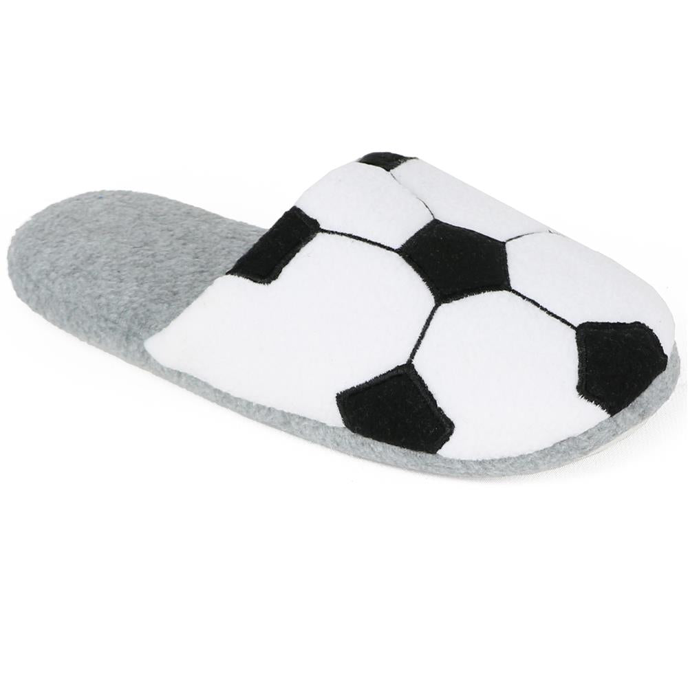 Zac & Evan Boys 11-5 Sports Fleece Slipper