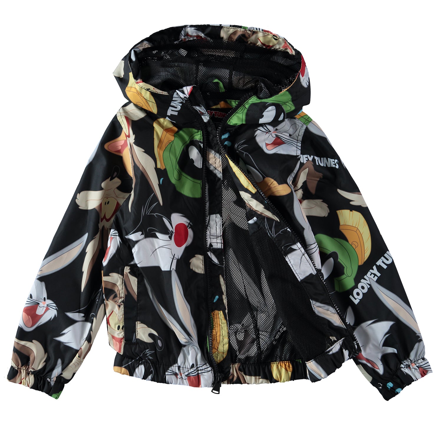 Members Only 2-16 Looney Tunes Zip-Up Hooded Windbreaker Jacket