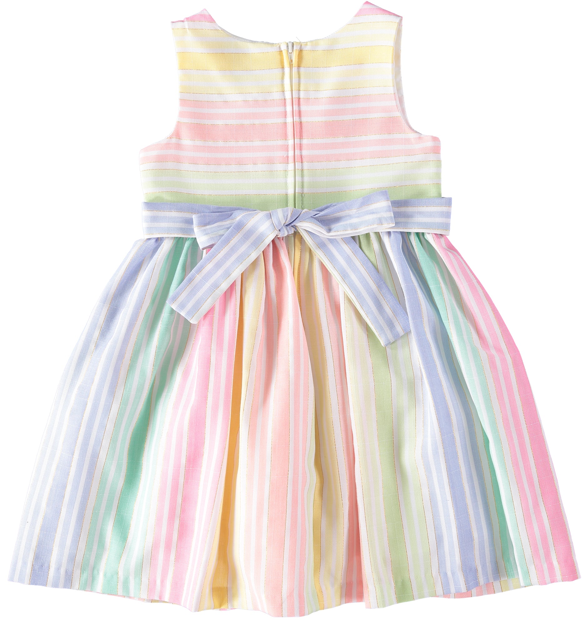 Bonnie Jean Girls 4-6X Stripe Bow Linen Dress