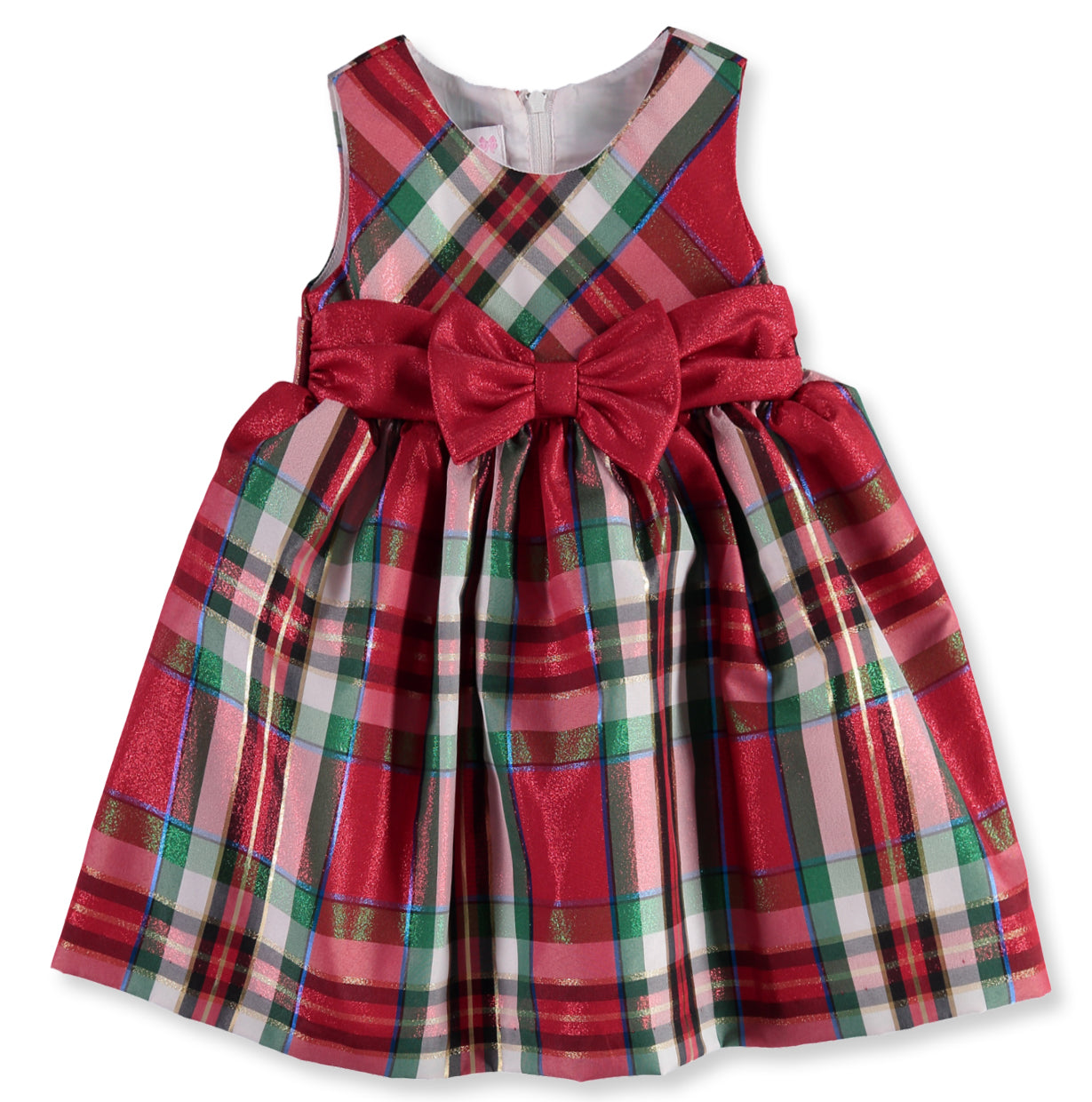 Bonnie Jean Girls 12-24 Months Plaid Dress with Cardigan