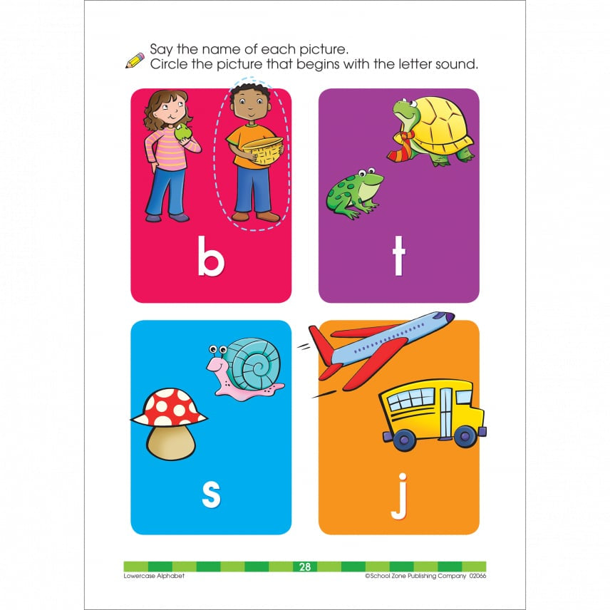 School Zone Lowercase Alphabet Preschool Workbook