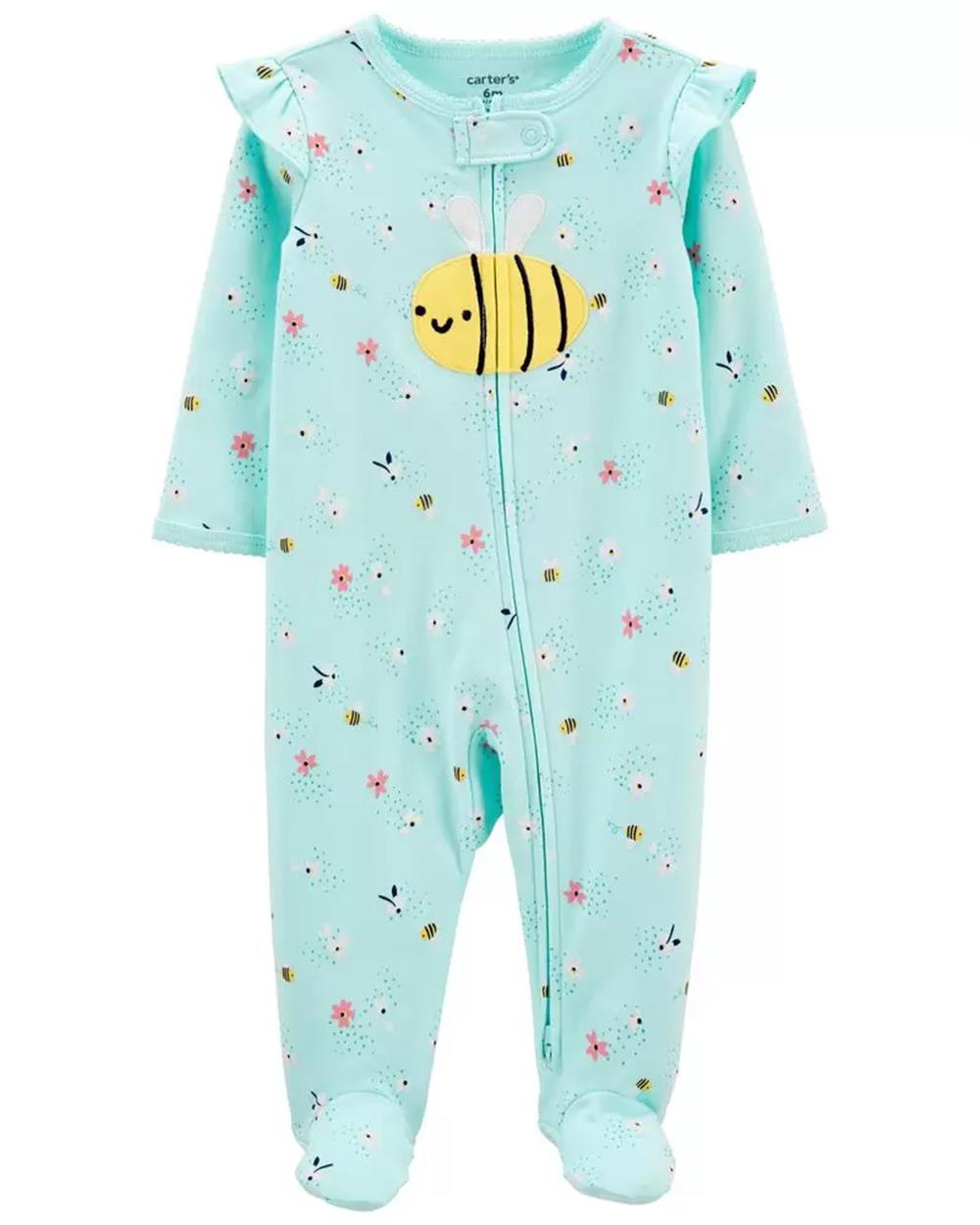 Carters Girls 0-9 Months Bee 2-Way Zip Cotton Sleep & Play