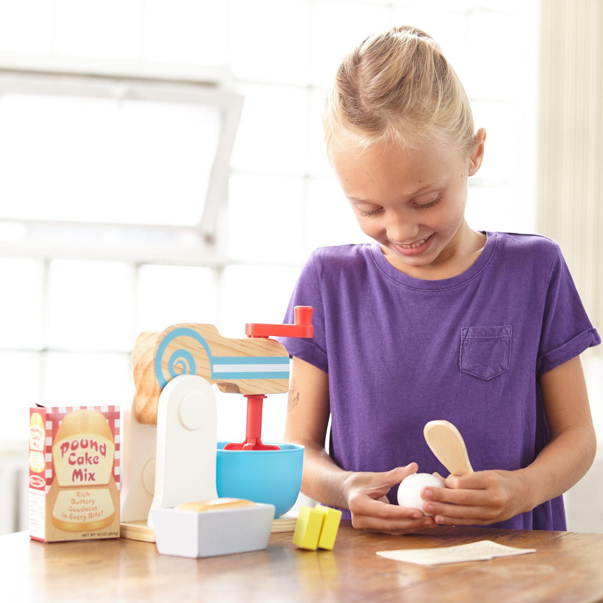 Melissa and Doug Wooden Make-a-Cake Mixer Set