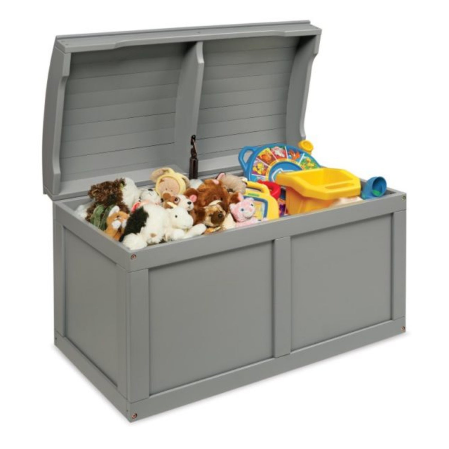 Badger Basket Hardwood Barrel Top Toy Chest – Grey