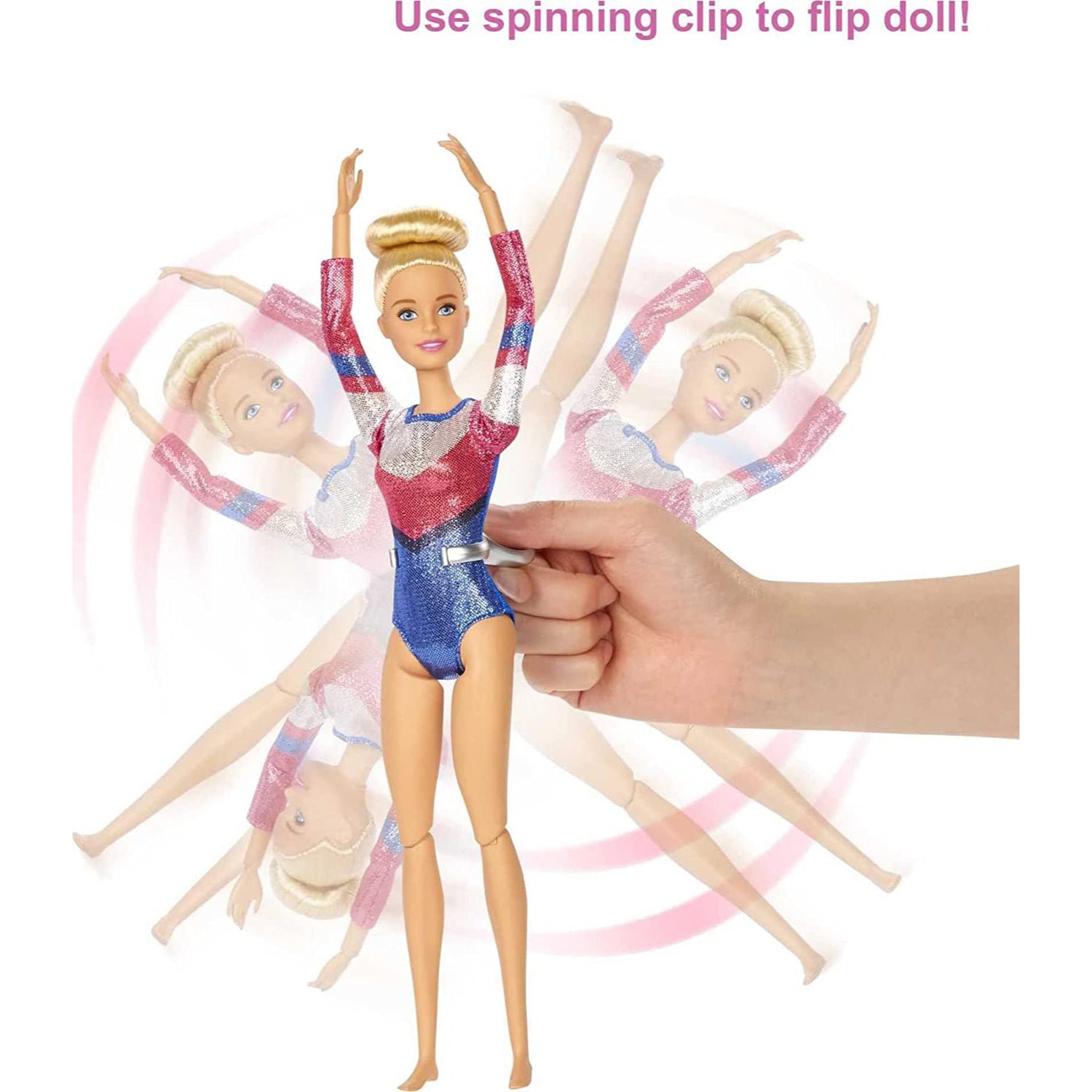 Mattel Barbie Gymnastics Doll and Playset with Twirling Feature, Balance Beam, 15+ Accessori