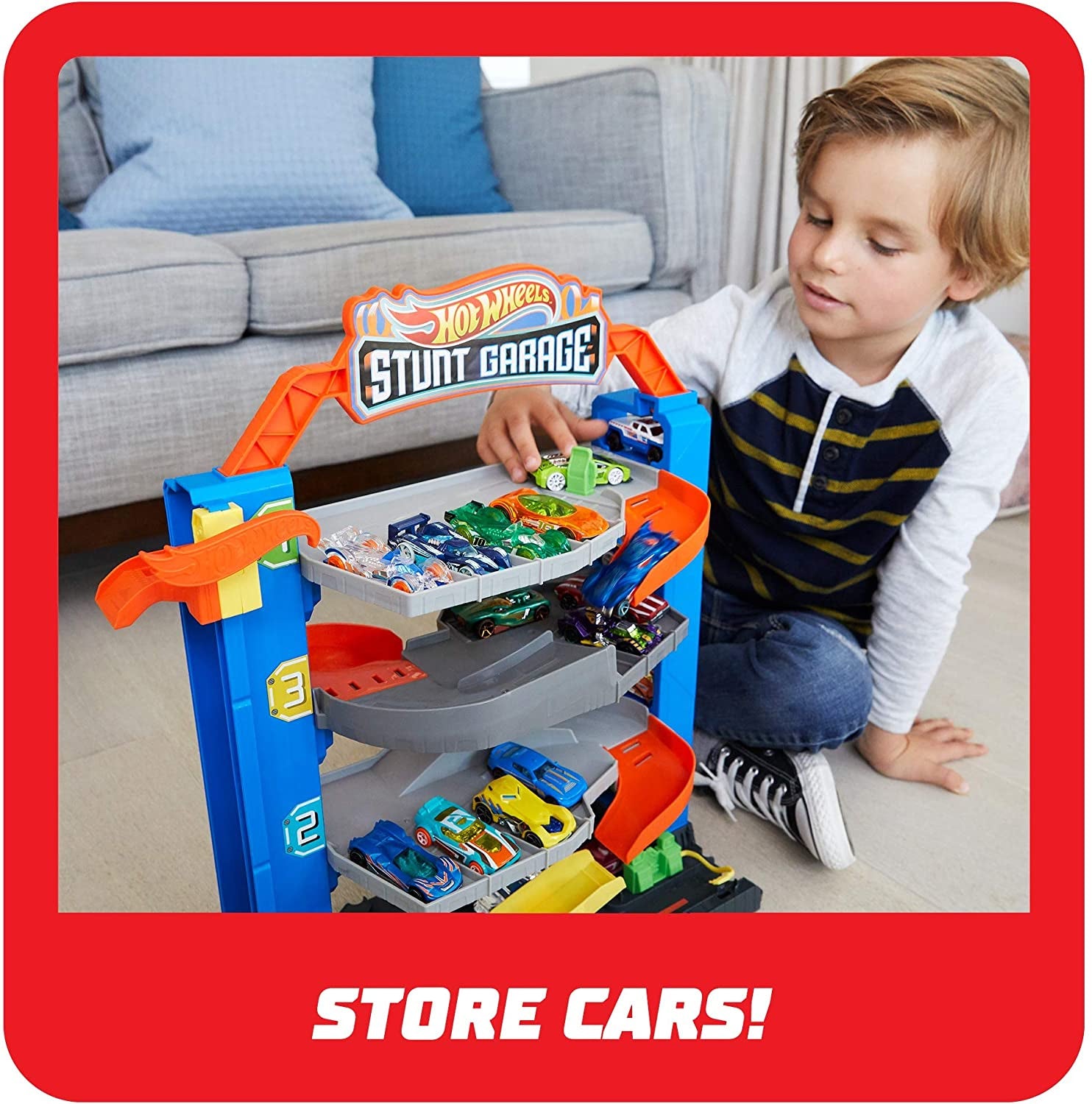 Hot Wheels City Stunt Garage Play Set w/ Elevator to Upper Levels Connects to Other Sets