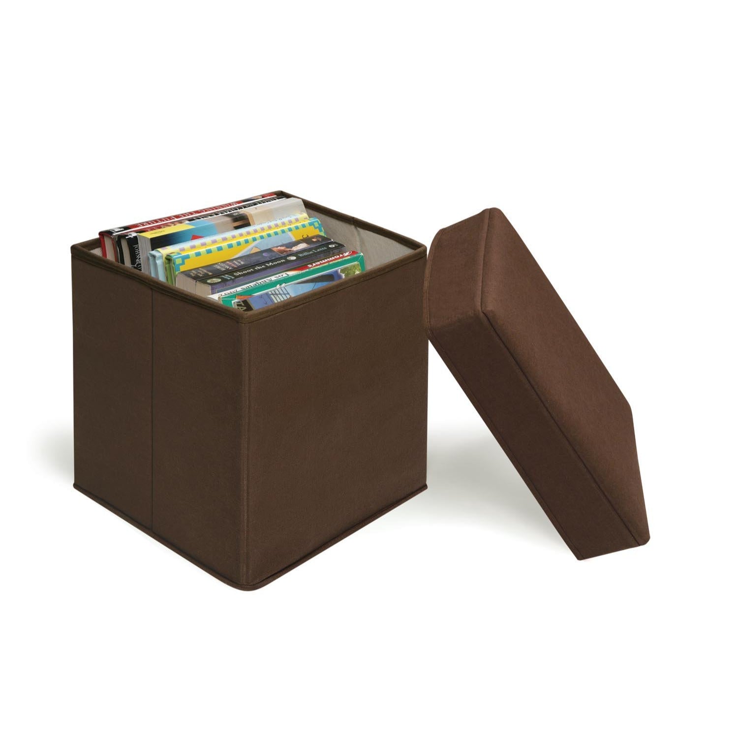 Badger Basket Folding Storage Seat-Color: Brown