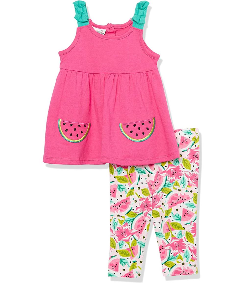 Kids Headquarters Girls 12-24 Months Melon Tank Legging Set