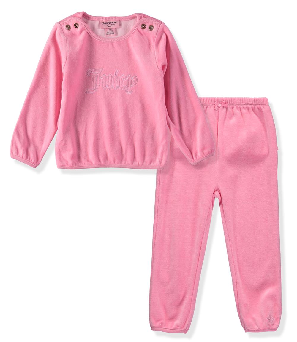 Juicy Couture Girls 12-24 Months Juicy Velour Pant Set