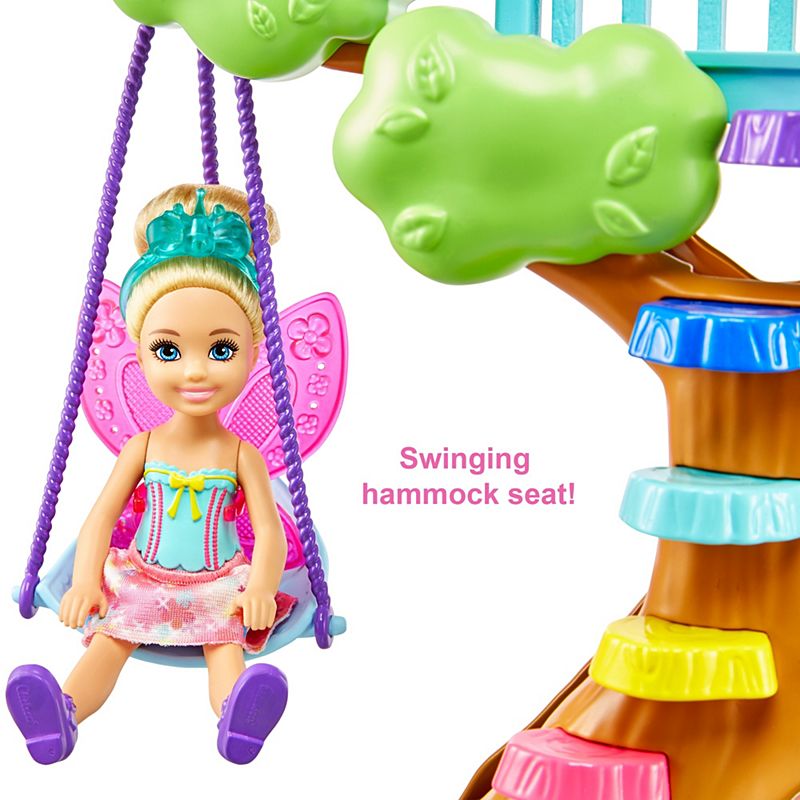 Mattel Barbie Dreamtopia Chelsea Fairy Doll and Fairytale Treehouse Playset with Seesaw