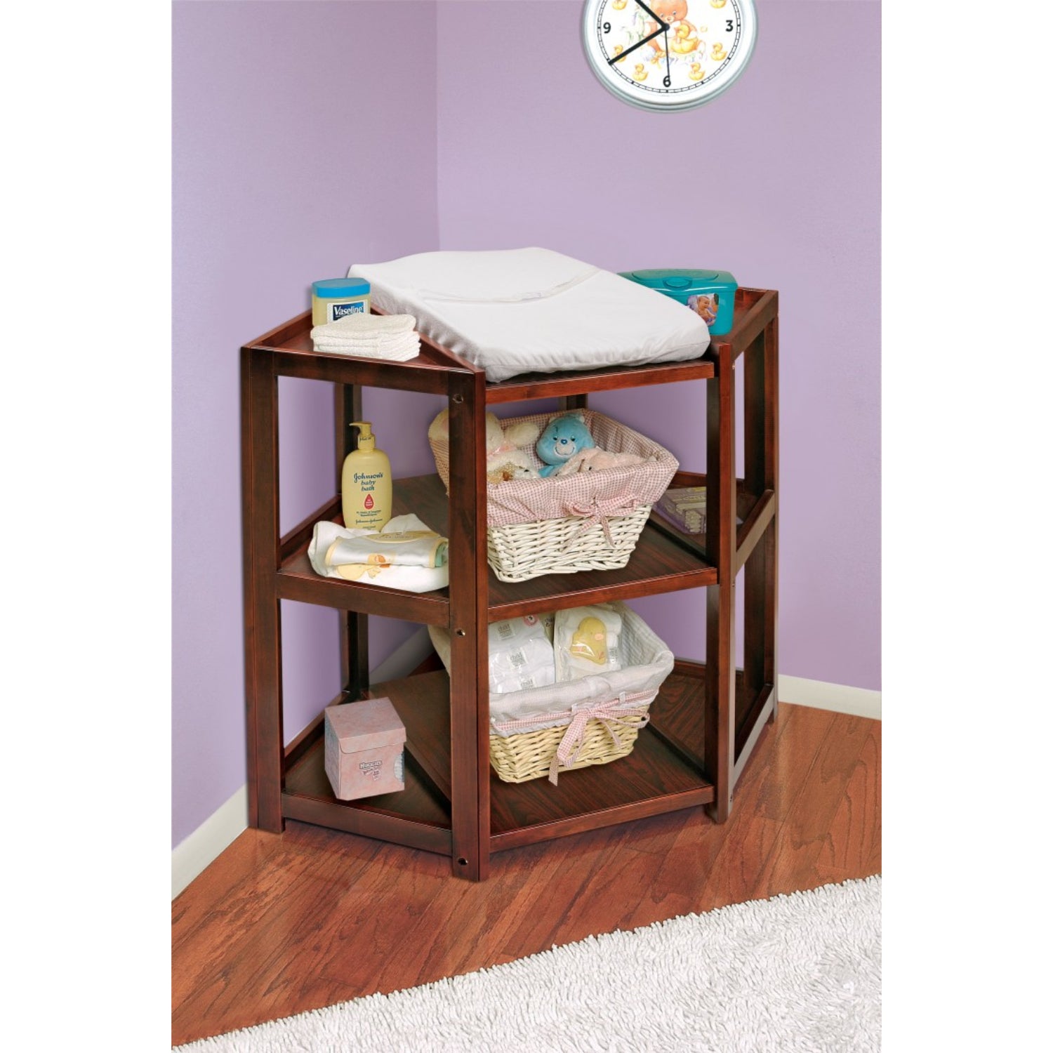 Badger Basket Diaper Corner Baby Changing Table – Cherry