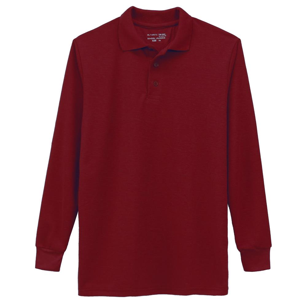 Galaxy Boys 4-7 Long Sleeve Polo School Uniform Shirt