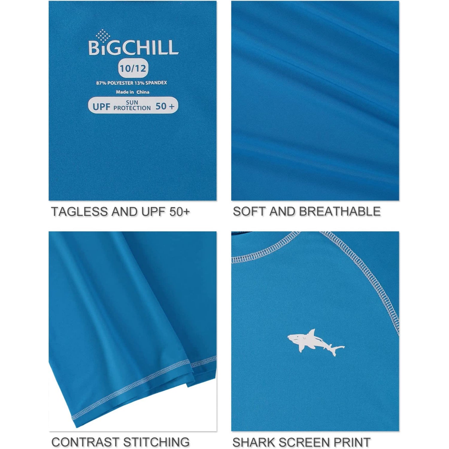 Big Chill Boys 2T-4T Shark Rash Guard Short Sleeve