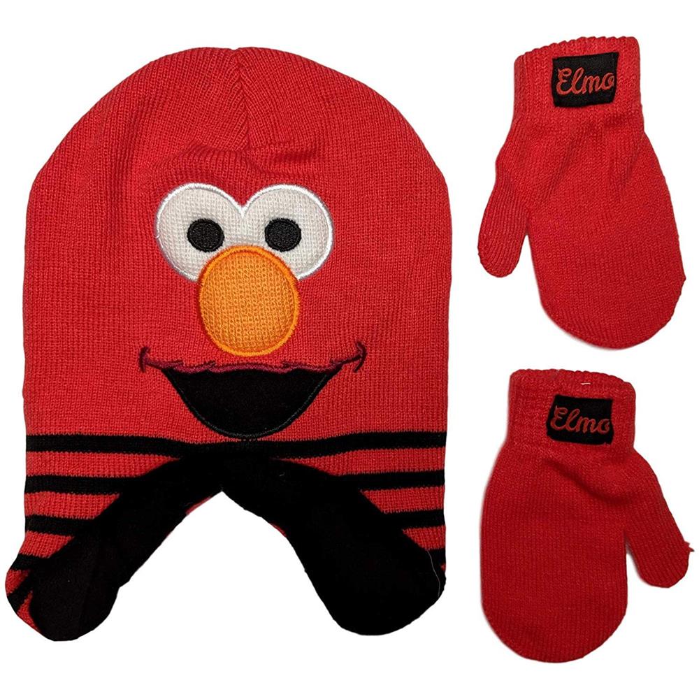 Sesame Street Boys 2-4T Elmo Hat Mitten Set