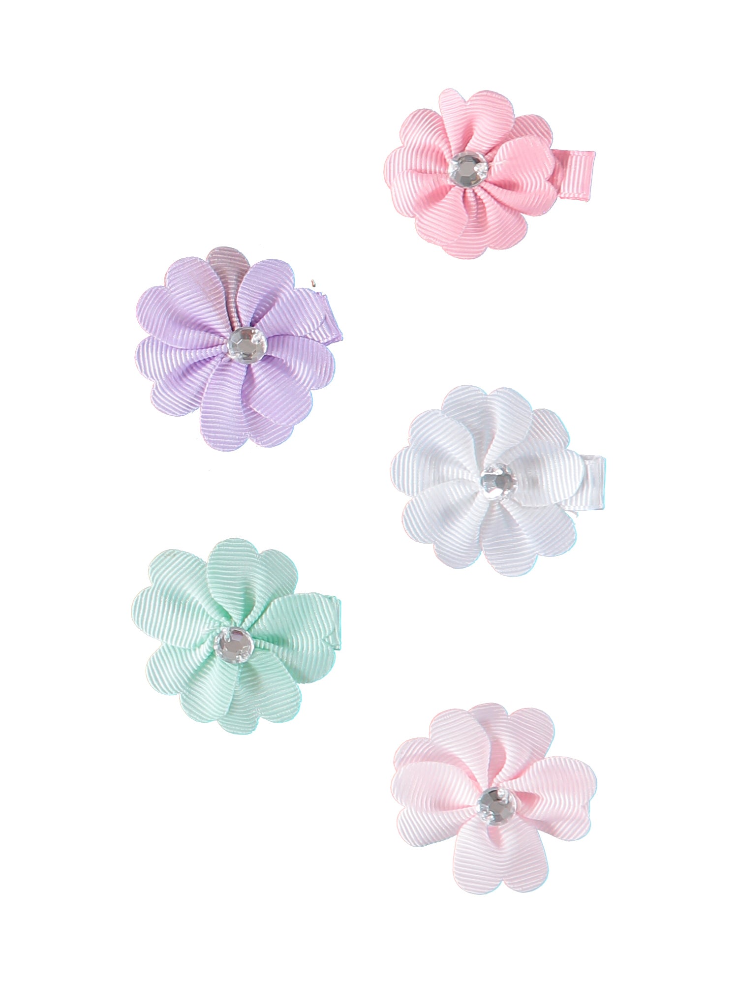 So Dorable 5 Piece Rhinestone Flower Clip Barrette