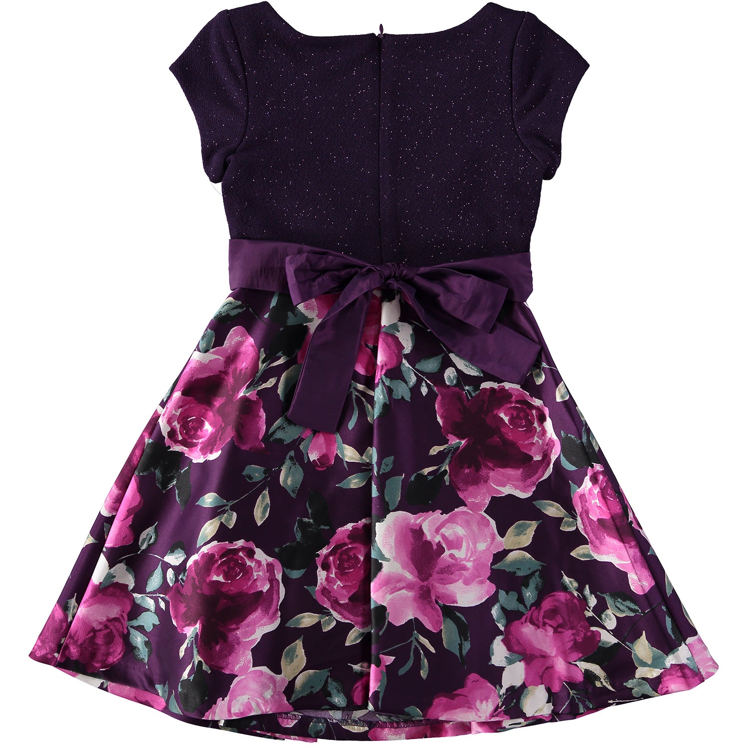 Bonnie Jean Girls 7-16 Glitter Bow Floral Dress