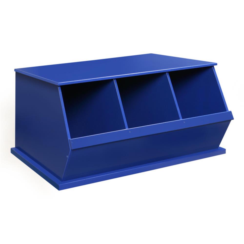 Badger Basket Three Bin Stackable Storage Cubby – Blue