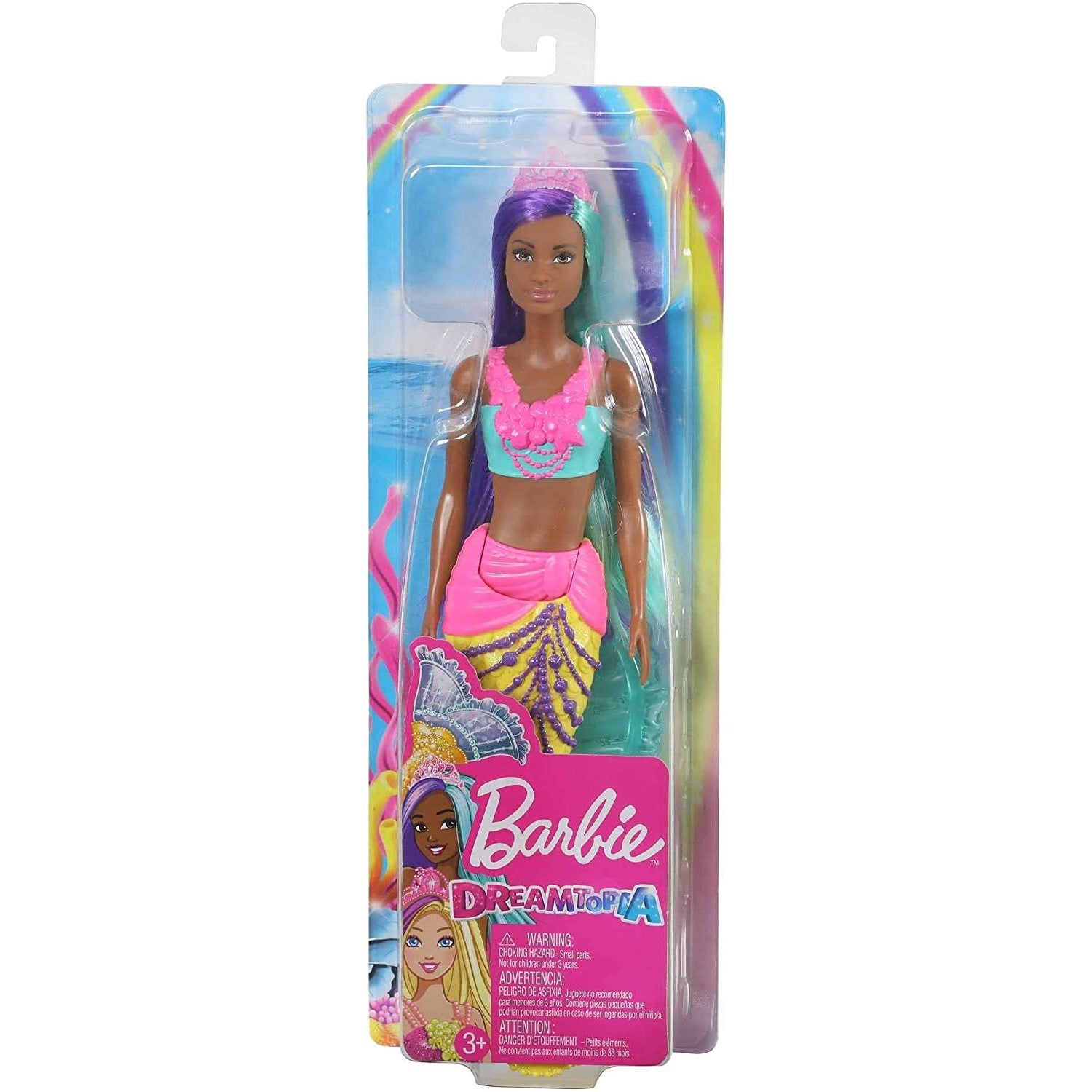 Barbie Dreamtopia Mermaid Doll, 12-inch, Teal and Purple Hair, multi