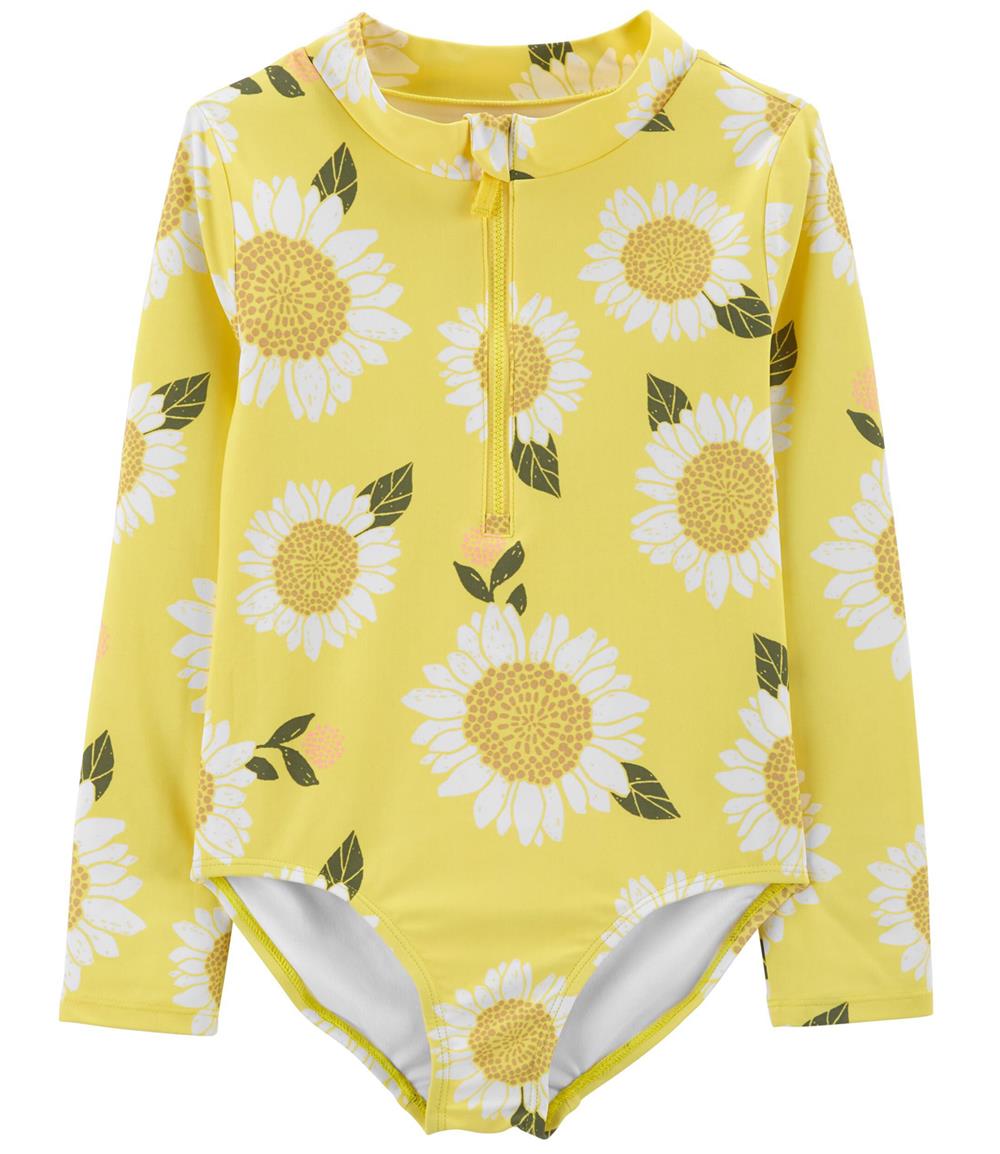 Carters Girls 4-10 Sunflower 1-Piece Rashguard