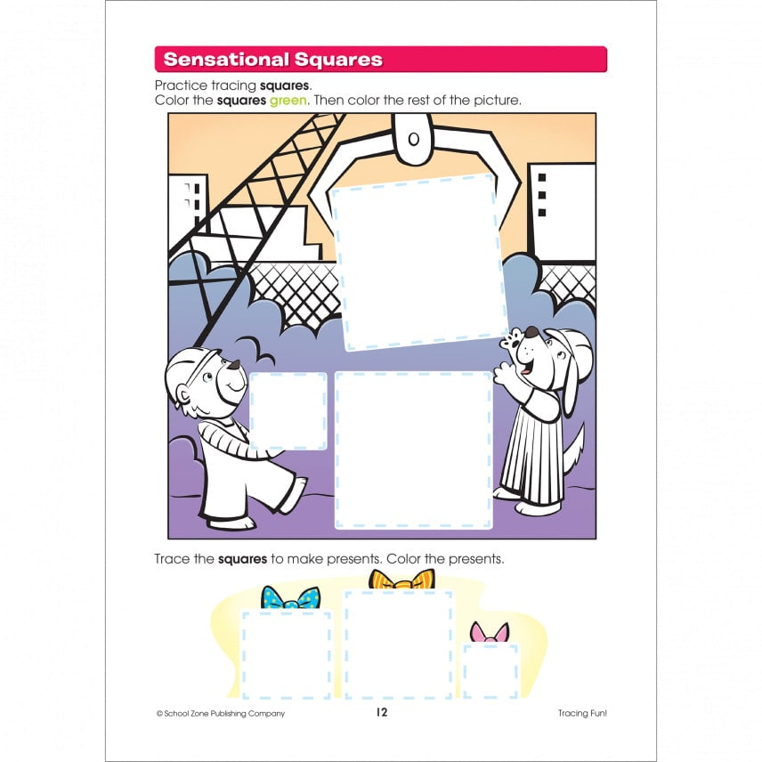 School Zone Tracing Fun! Write & Reuse Workbook