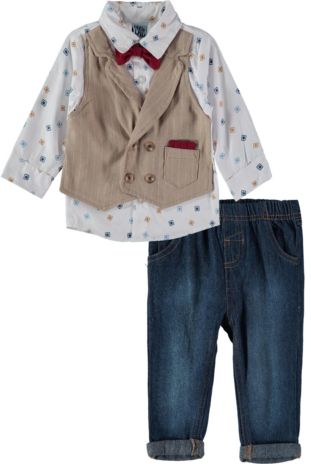 Little Lad Boys 0-9 Months 3-Piece Vested Pant Set