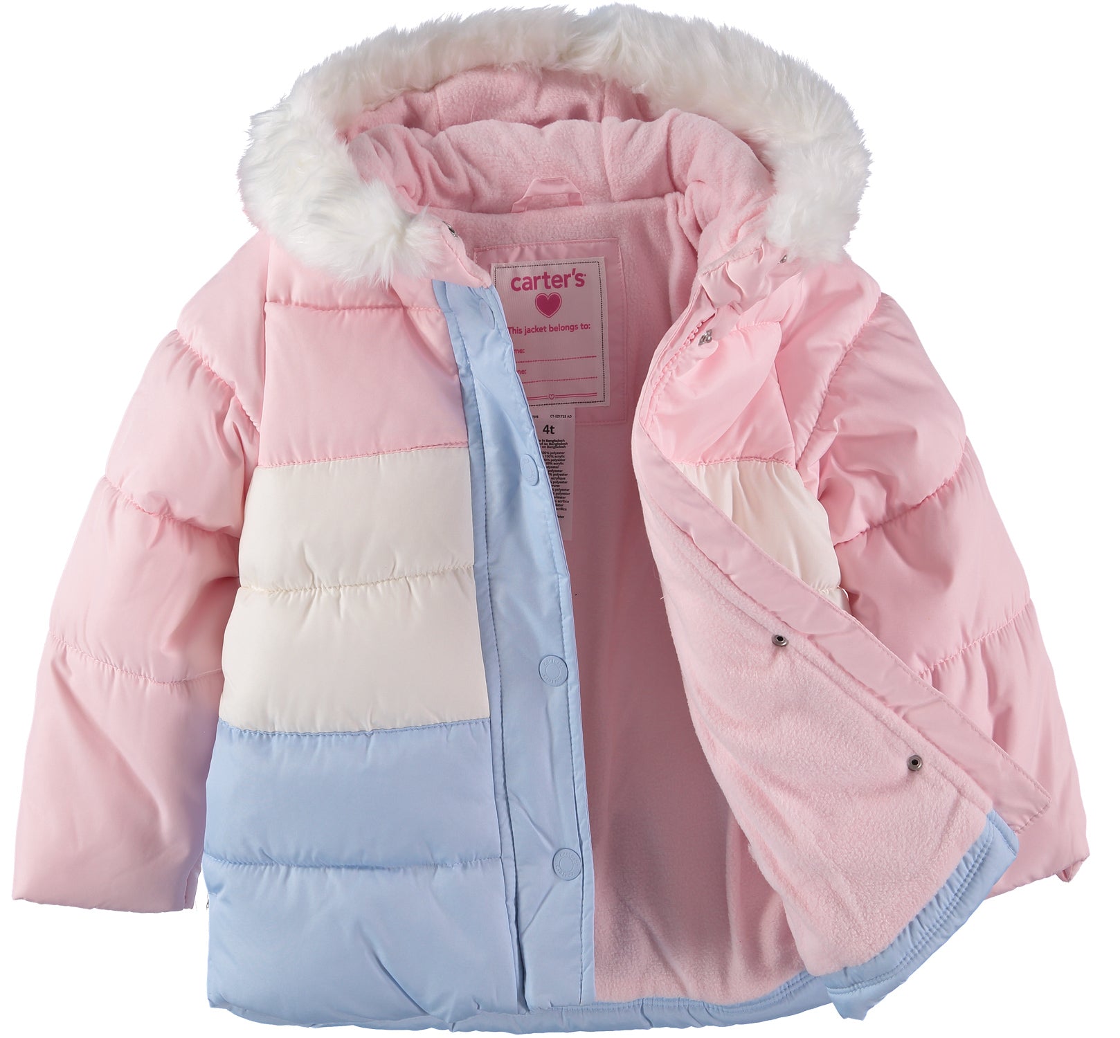 Carters Girls 2T-4T Colorblock Snowsuit