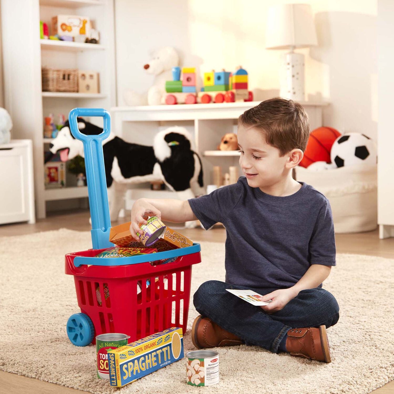 Melissa and Doug Fill & Roll Grocery Basket Play Set