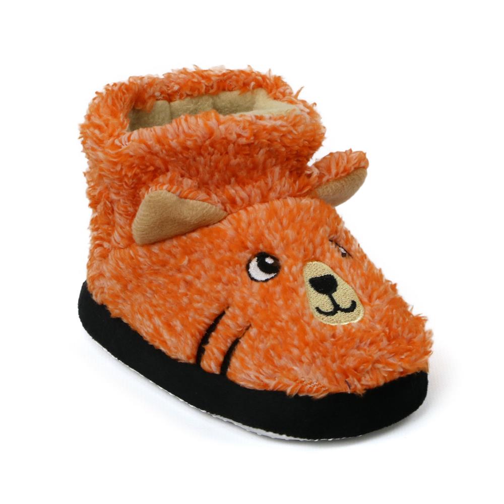 Zac & Evan Boys 2T-4T Plush Animal Slipper