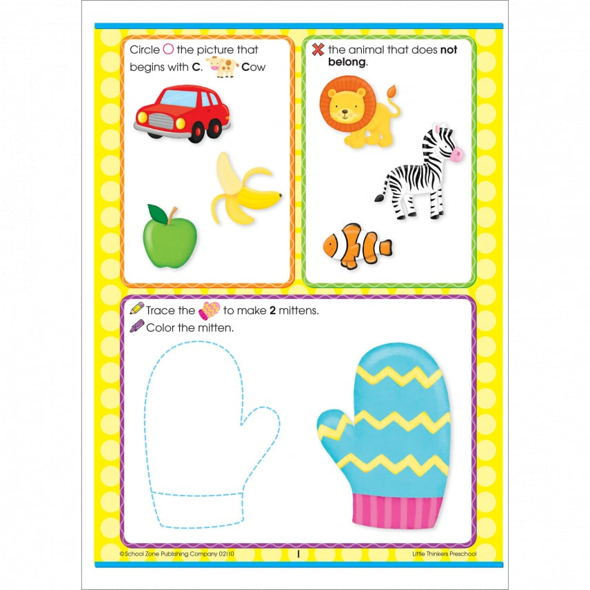 School Zone Little Thinkers Preschool Workbook