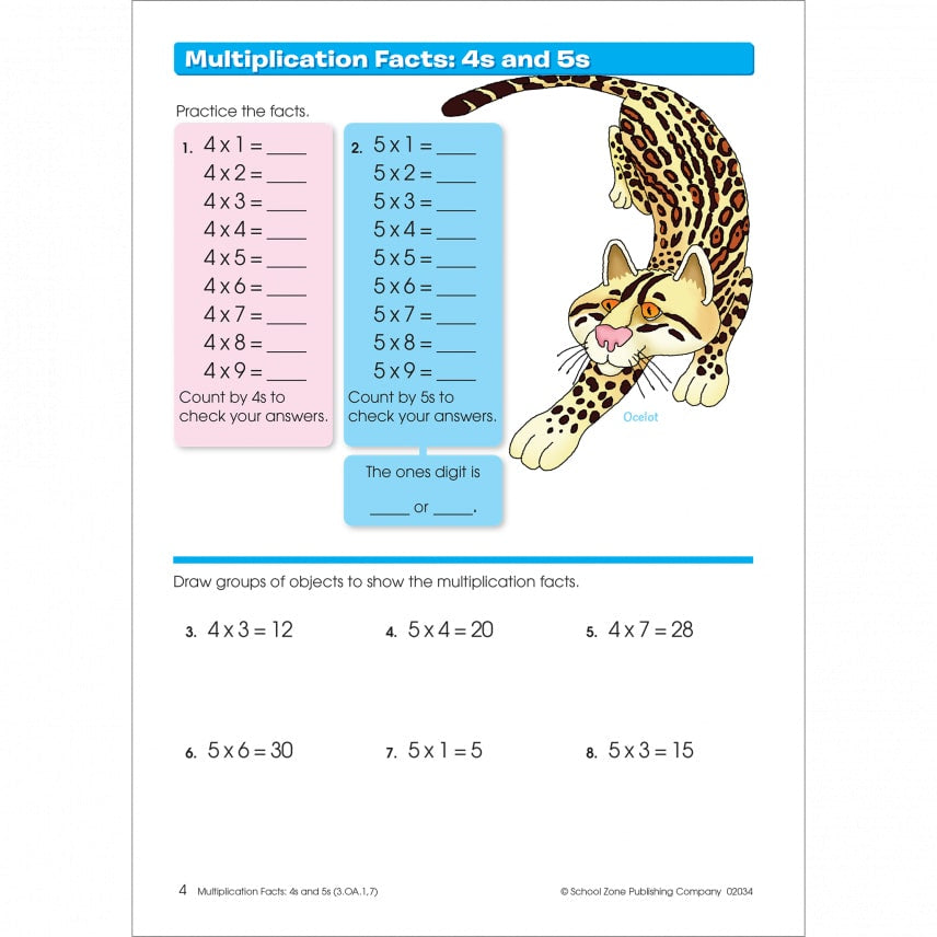 School Zone Multiplication & Division Grades 3-4 Workbook