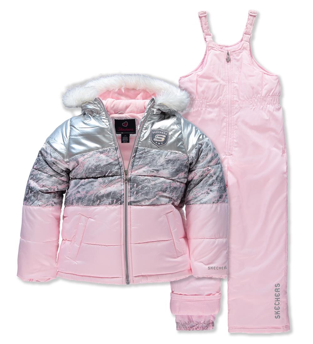 Skechers Girls Metallic Colorblock Snowsuit