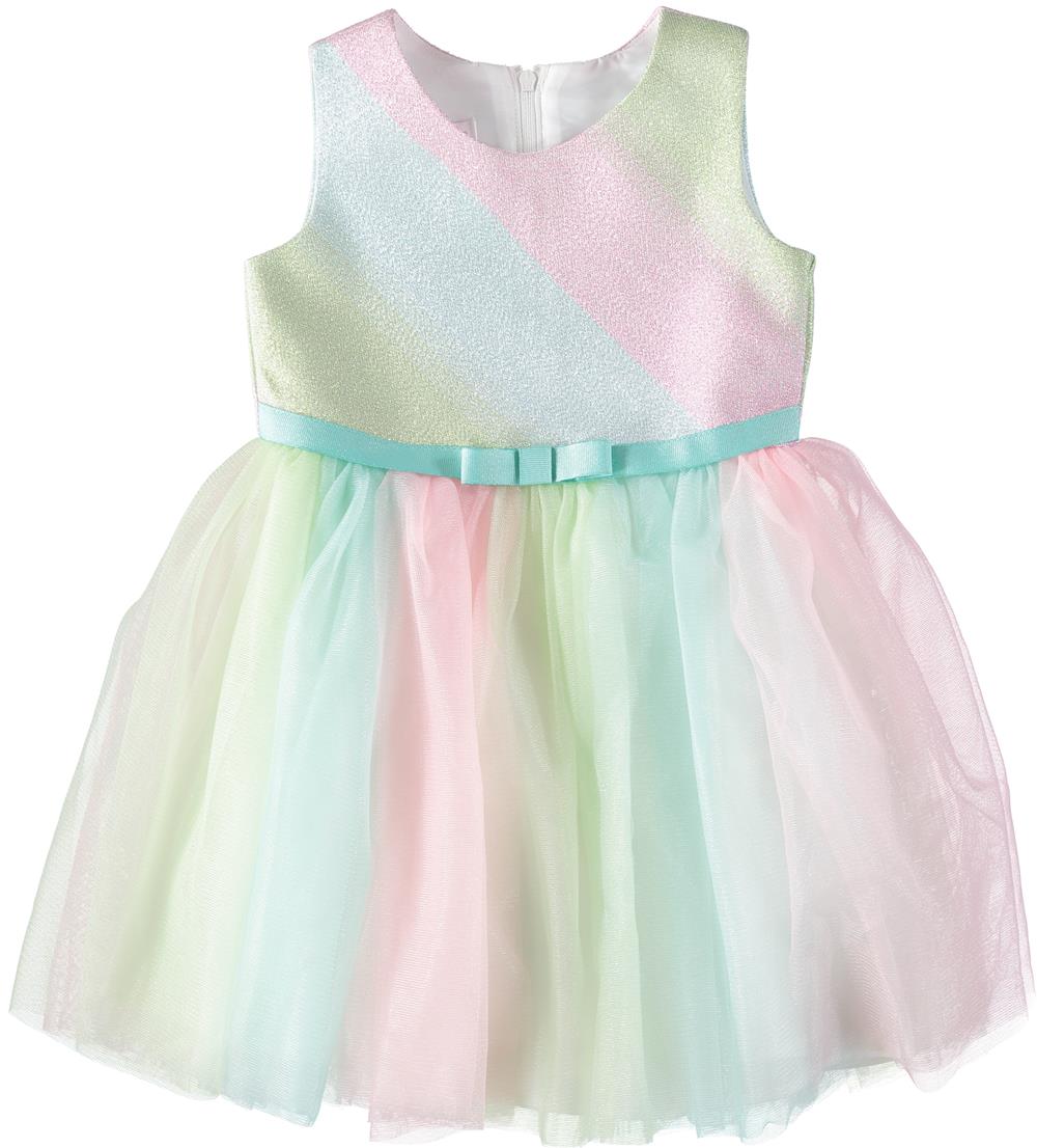 Bonnie Jean Girls 2T-4T Rainbow Glitter Tulle Dress