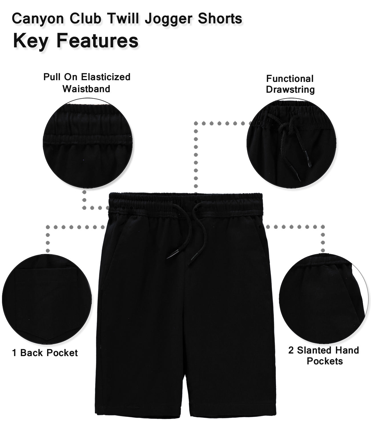 Canyon Club Boys 4-7 Twill Jogger Shorts