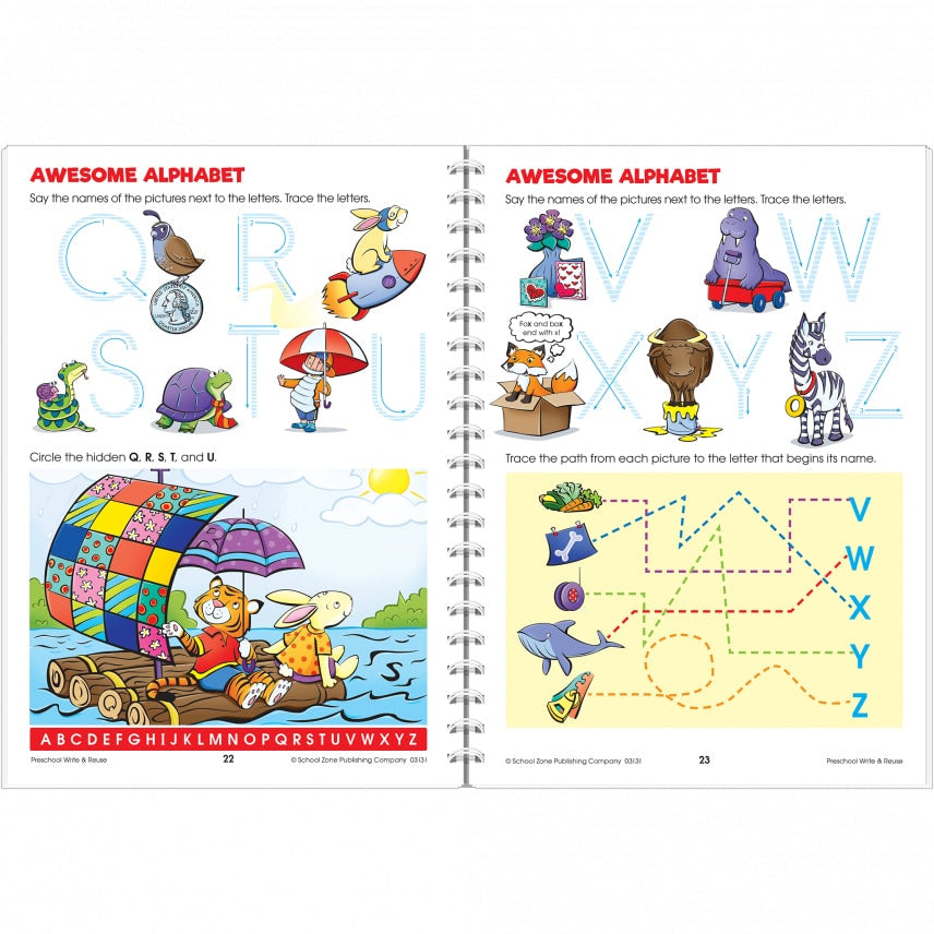 School Zone Preschool Write & Reuse Workbook