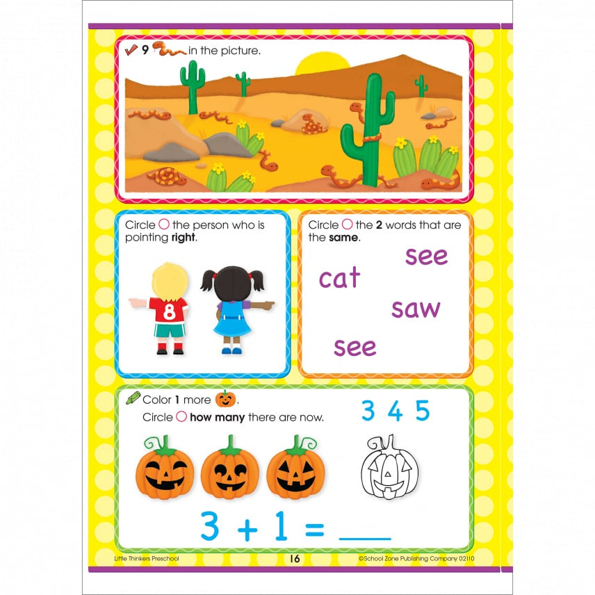 School Zone Little Thinkers Preschool Workbook