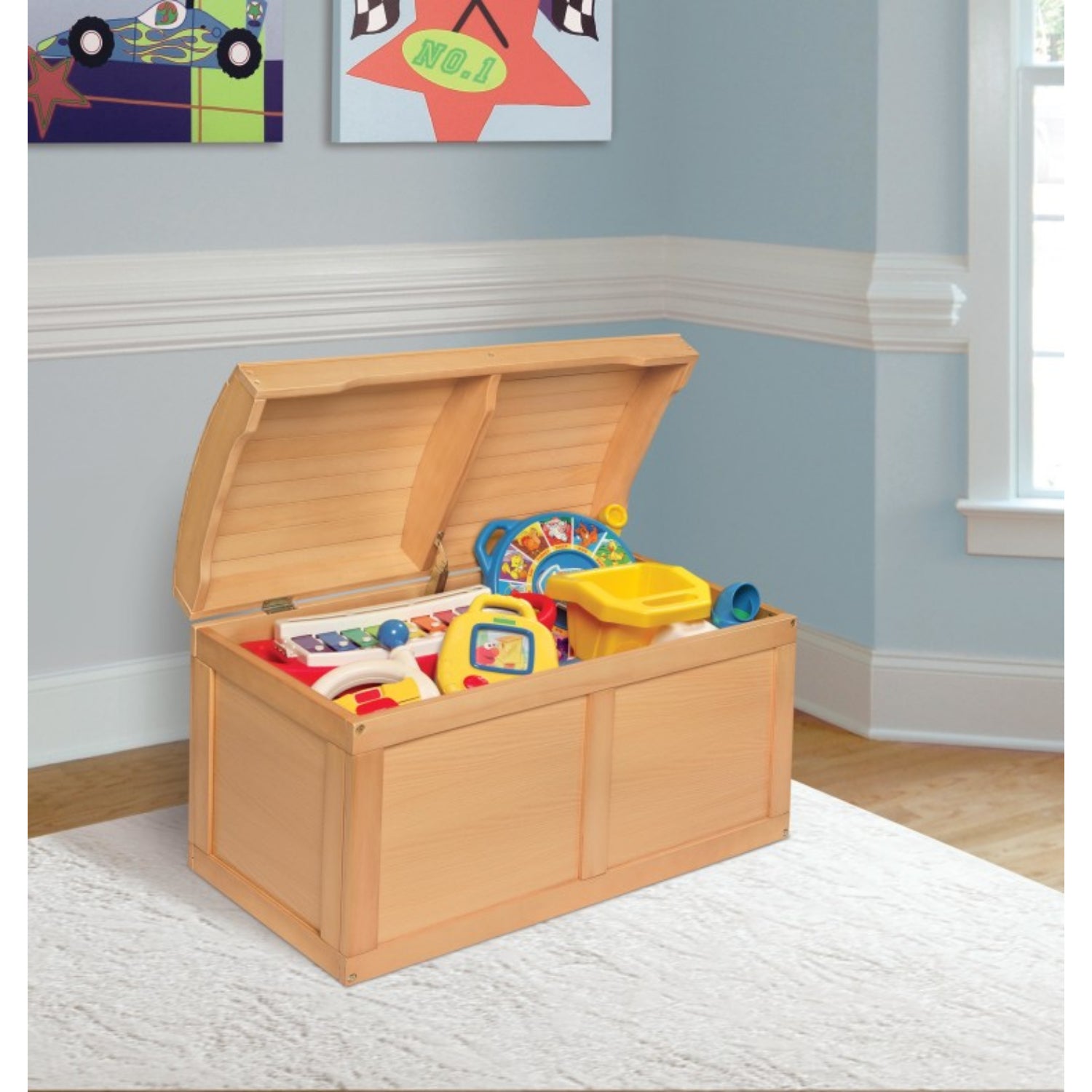 Badger Basket Hardwood Barrel Top Toy Chest – Natural