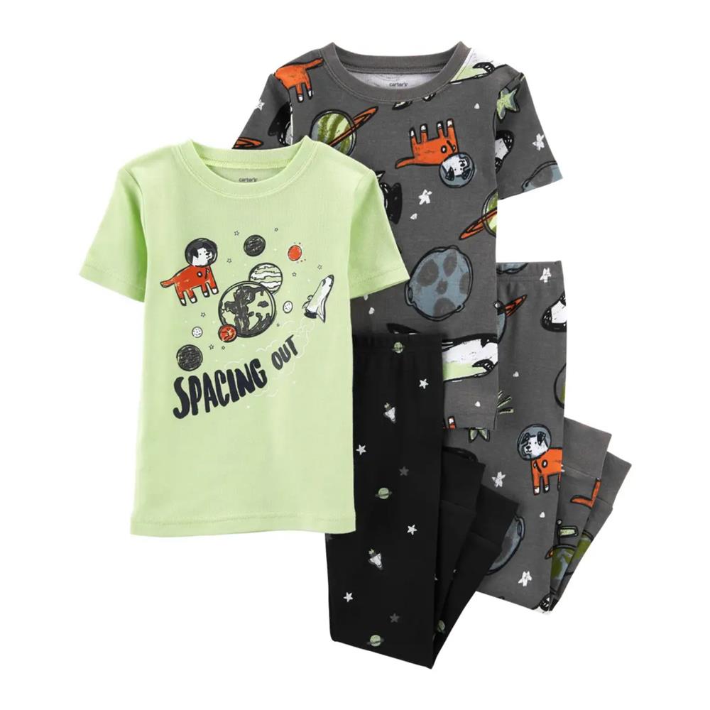 Carters Boys 12-24 Months 4-Piece Space Print 100% Snug Fit Cotton PJs