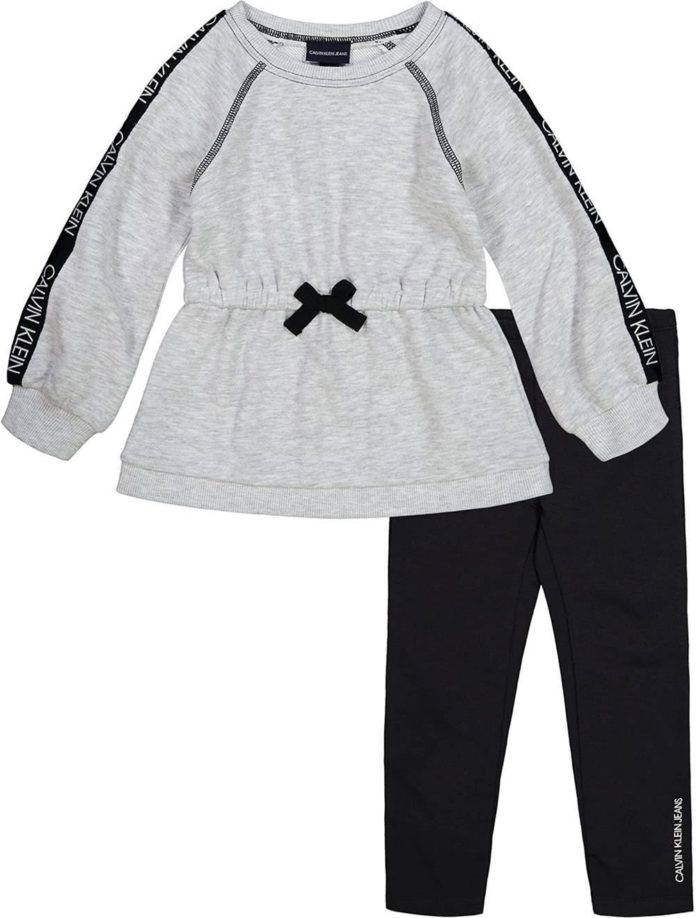 Calvin Klein Girls 4-6X Fleece Taping Legging Set