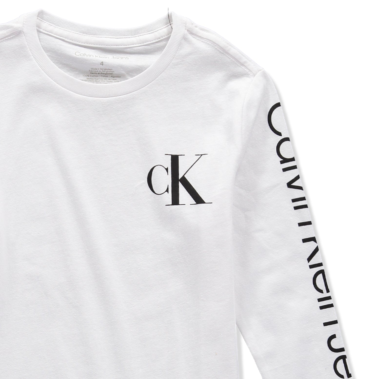 Calvin Klein Boys 4-7 Long Sleeve Logo T-shirt