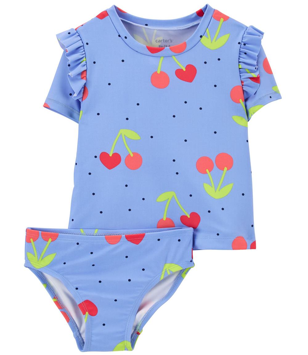 Carters Girls 2T-4T Cherry 2-Piece Rashguard Set