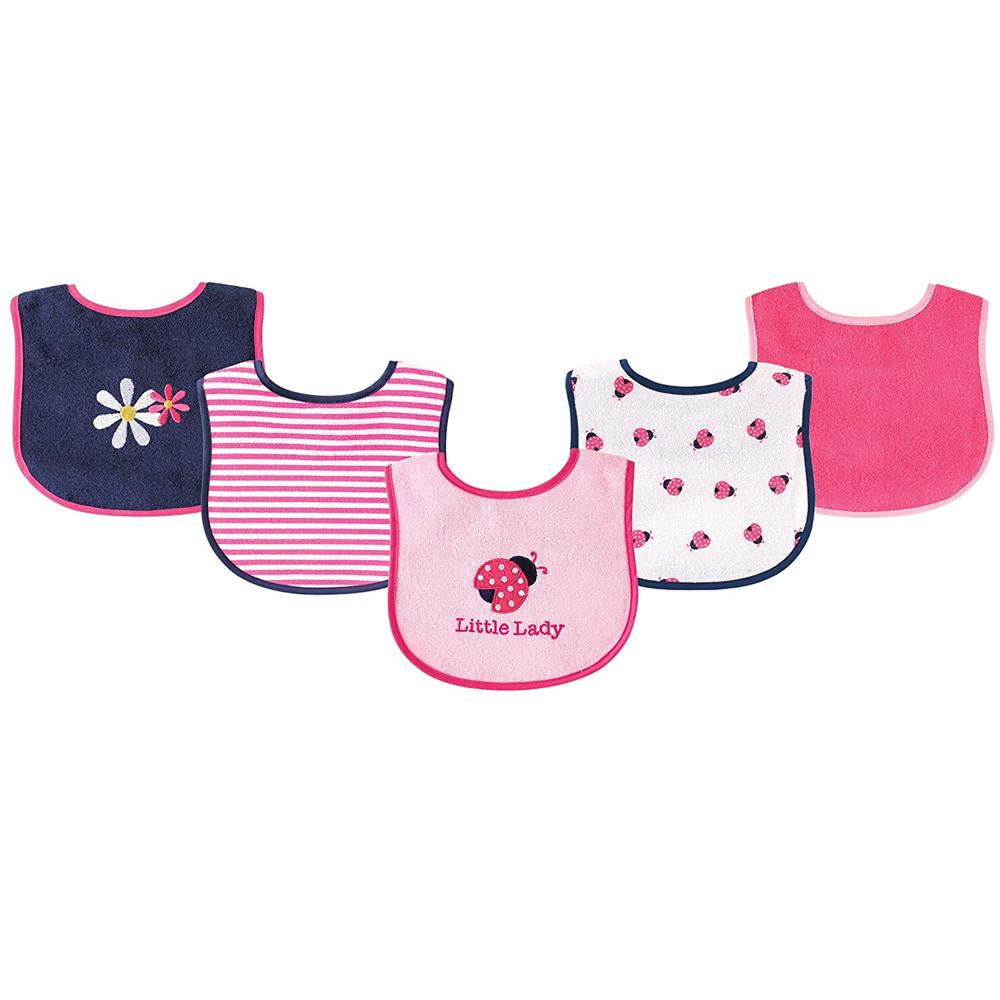 Luvable Friends Baby Cotton Terry Drooler Bibs with PEVA Back