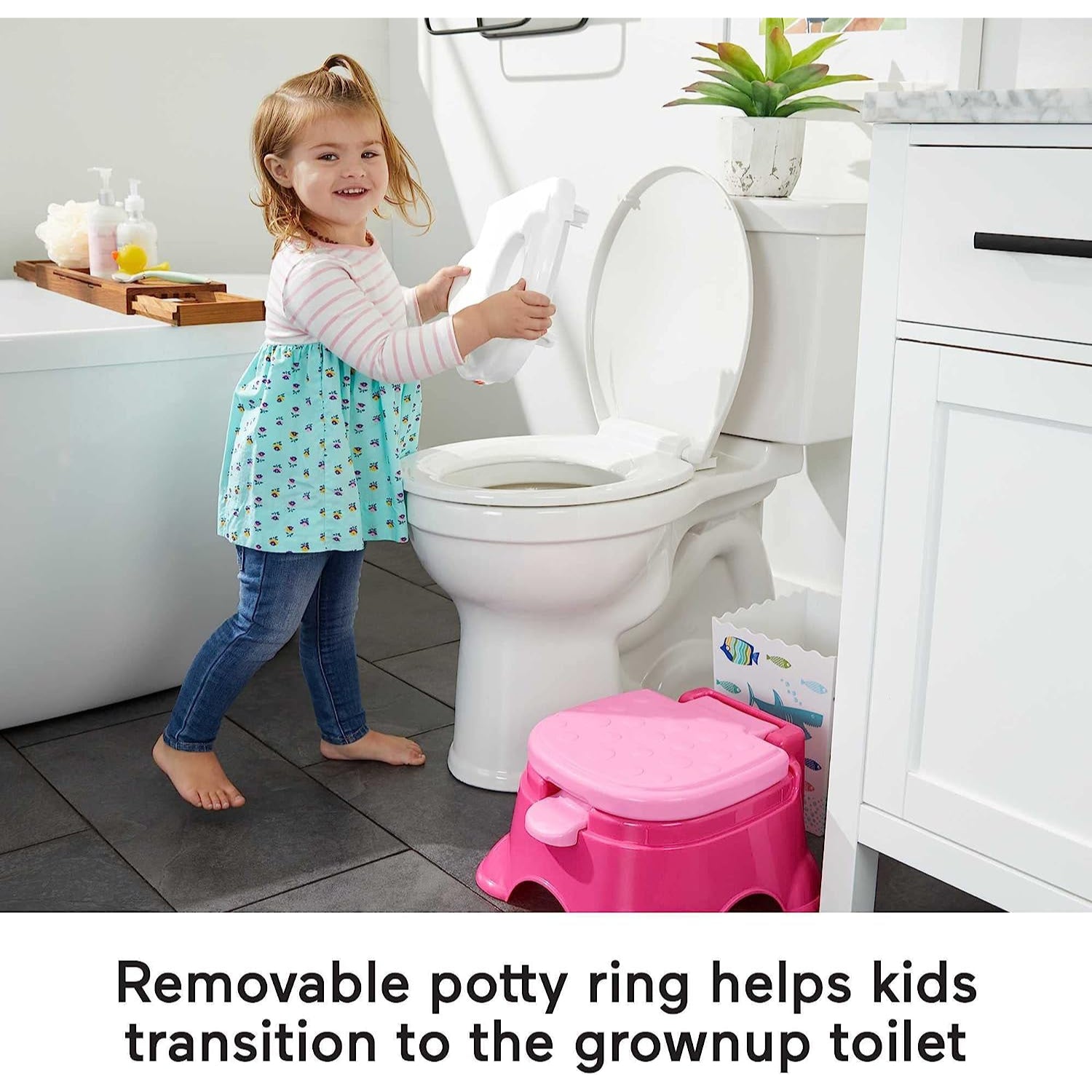 Fisher Price 3-in-1 Unicorn Tunes Potty Training Toilet Ring and Step Stool for Toddlers