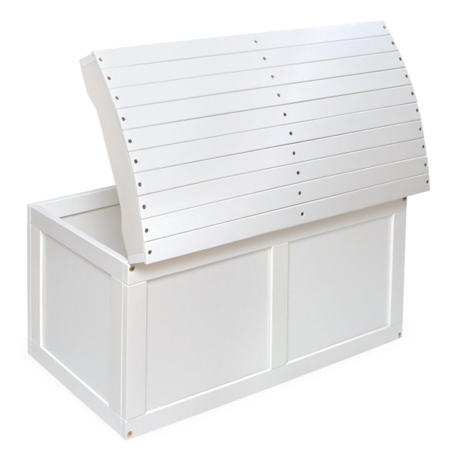 Badger Basket Hardwood Barrel Top Toy Chest – White