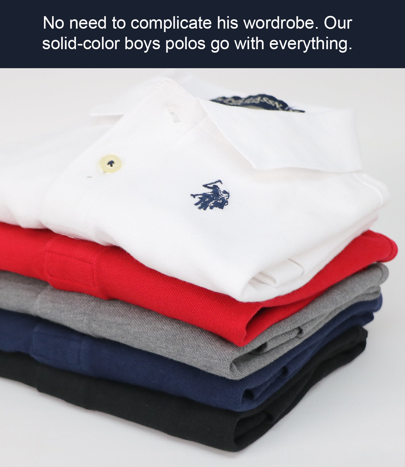 U.S. Polo Assn. Boys 4-20 Short-Sleeve Classic Polo Shirt with Small Pony Applique