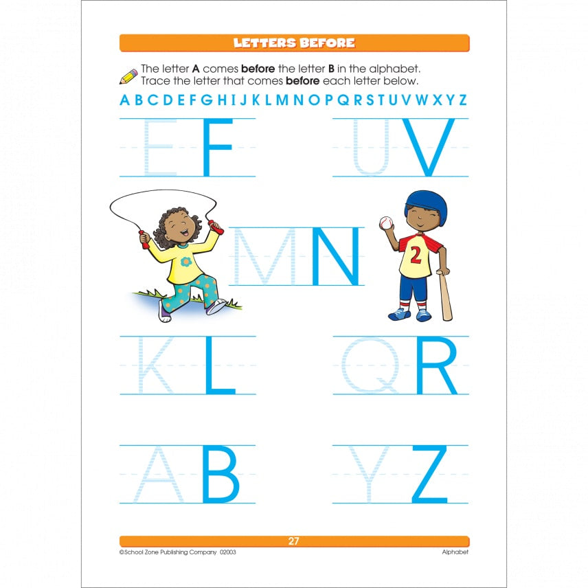 School Zone Alphabet Grades K-1 Workbook