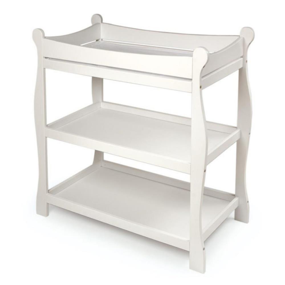 Badger Basket Sleigh Style Baby Changing Table – White